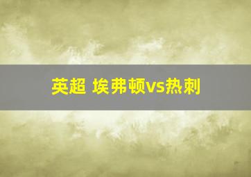 英超 埃弗顿vs热刺